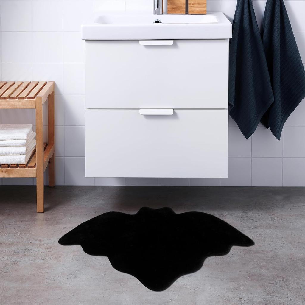 Non Slip Bat Bath Mat Machine Washable Halloween Rug Goth Decor Water Absorbent Bathroom Kitchen Bedroom Entry Floor Mat