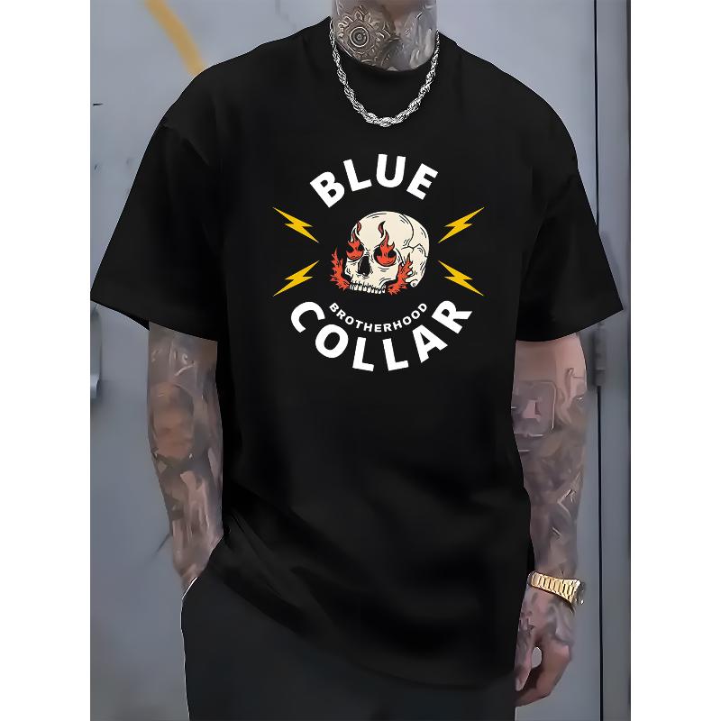 

Trendy Men s Fashion Casual Short Sleeve Tee Loose Fit Printed Crew Neck Streetwear T-Shirt Comfortable Top XXL чорний