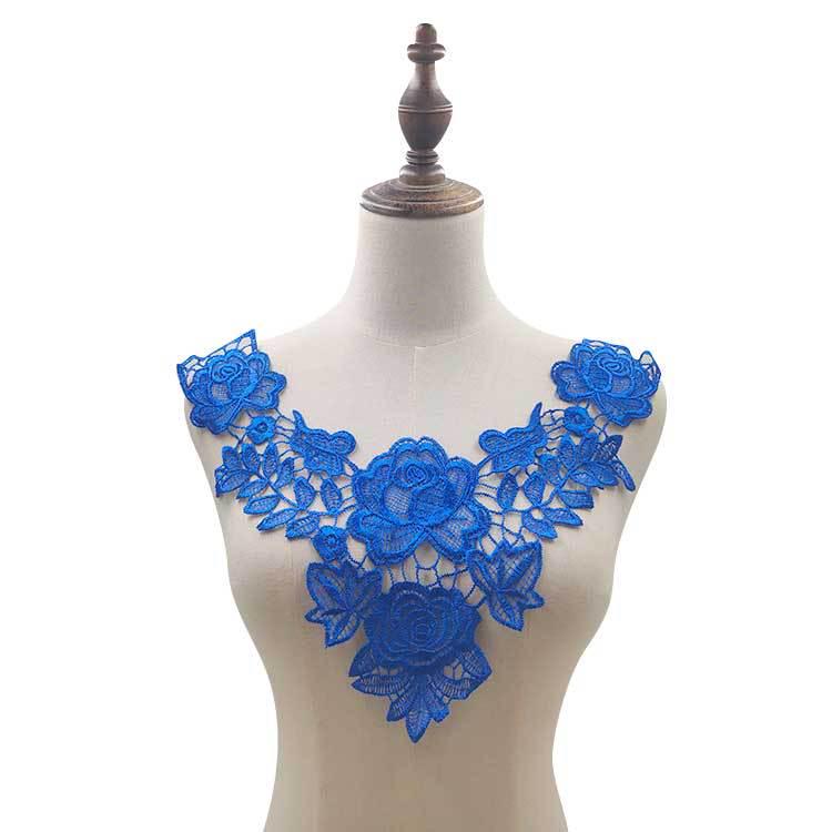 Water-Soluble Embroidered Lace Collar - DIY 3D Hollow Polyester Silk Accessory