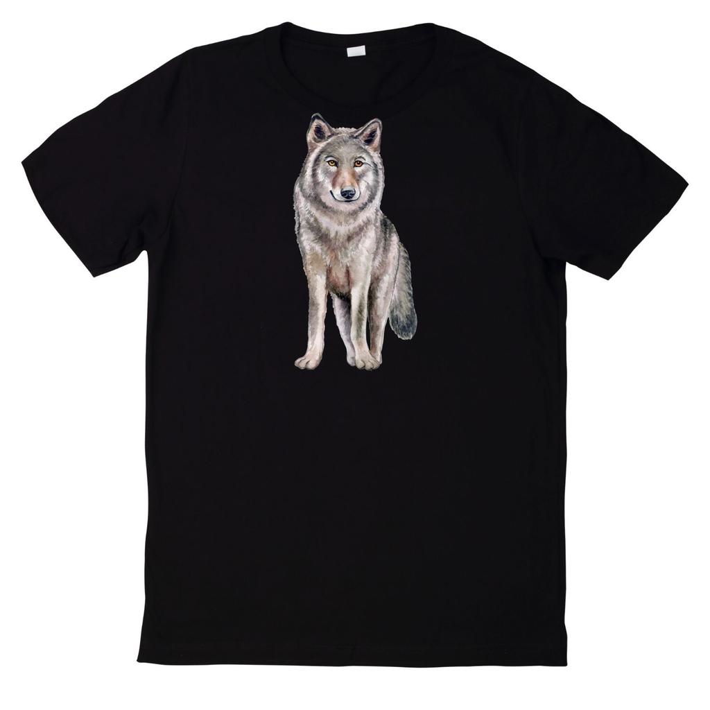 T-Shirt Wolf Motiv Einsamer Wolf Husky Outdoor Geschenk BaumwolleWird in neuem Fenster oder Tab geöffnet