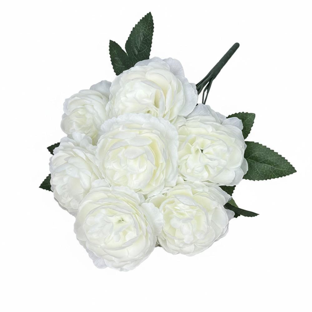 

7 Heads Peony Artificial Flowers Silk Petals Multicolor Decorative Flowers Floral Arrangement Photo Props Fake Peony белый