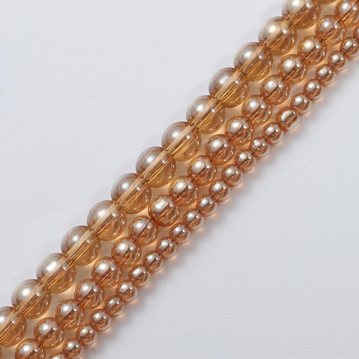 

30-190 шт. 4/6/8 мм красочные стеклянные бусины свободные круглые бусины-разделители для изготовления ювелирных изделий DIY аксессуары для браслетов 6mm 50pcs светло-коричневого