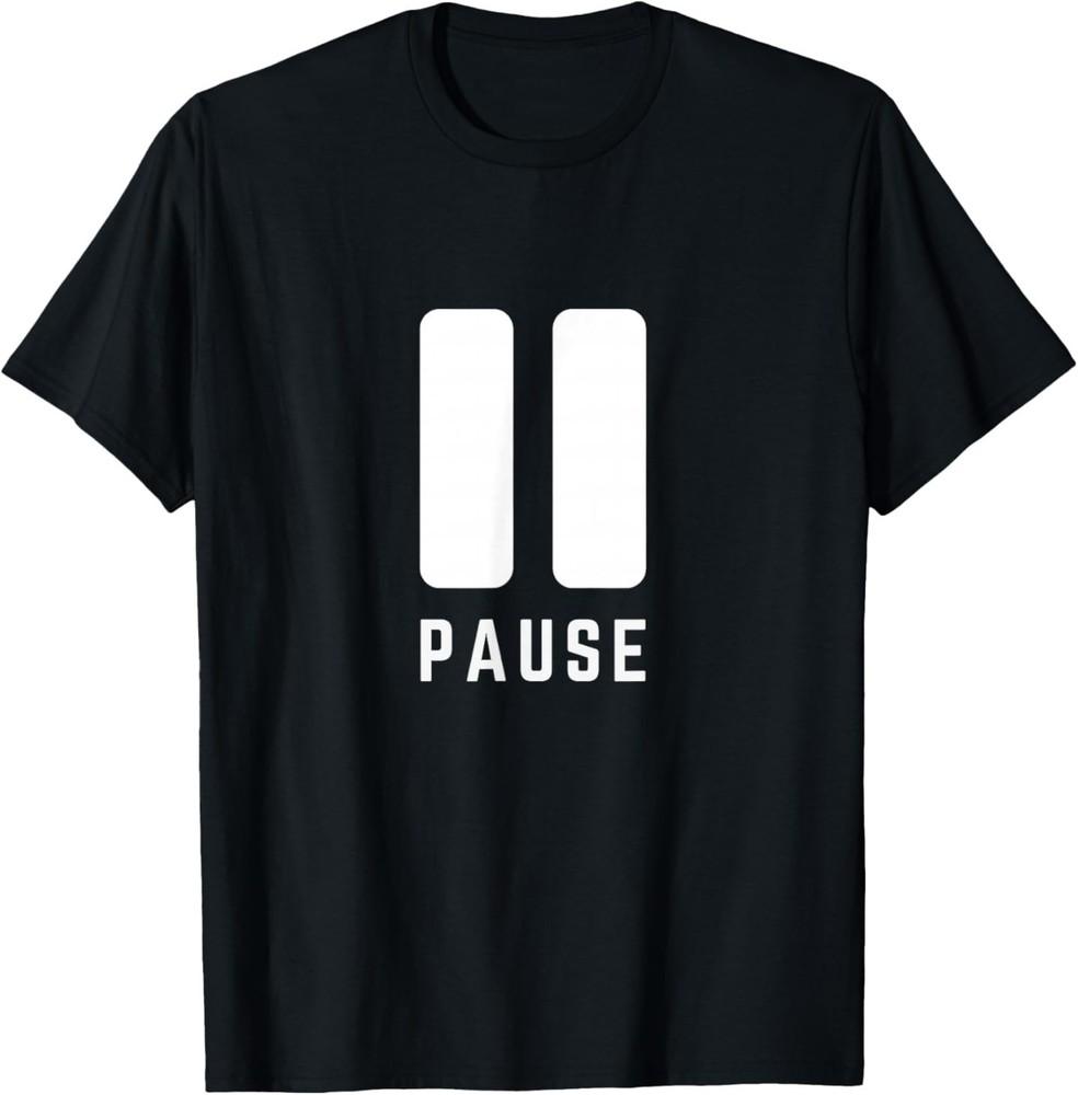 Pause Minimalist Pause Symbol Gamer Fashion T-Shirt 3XL