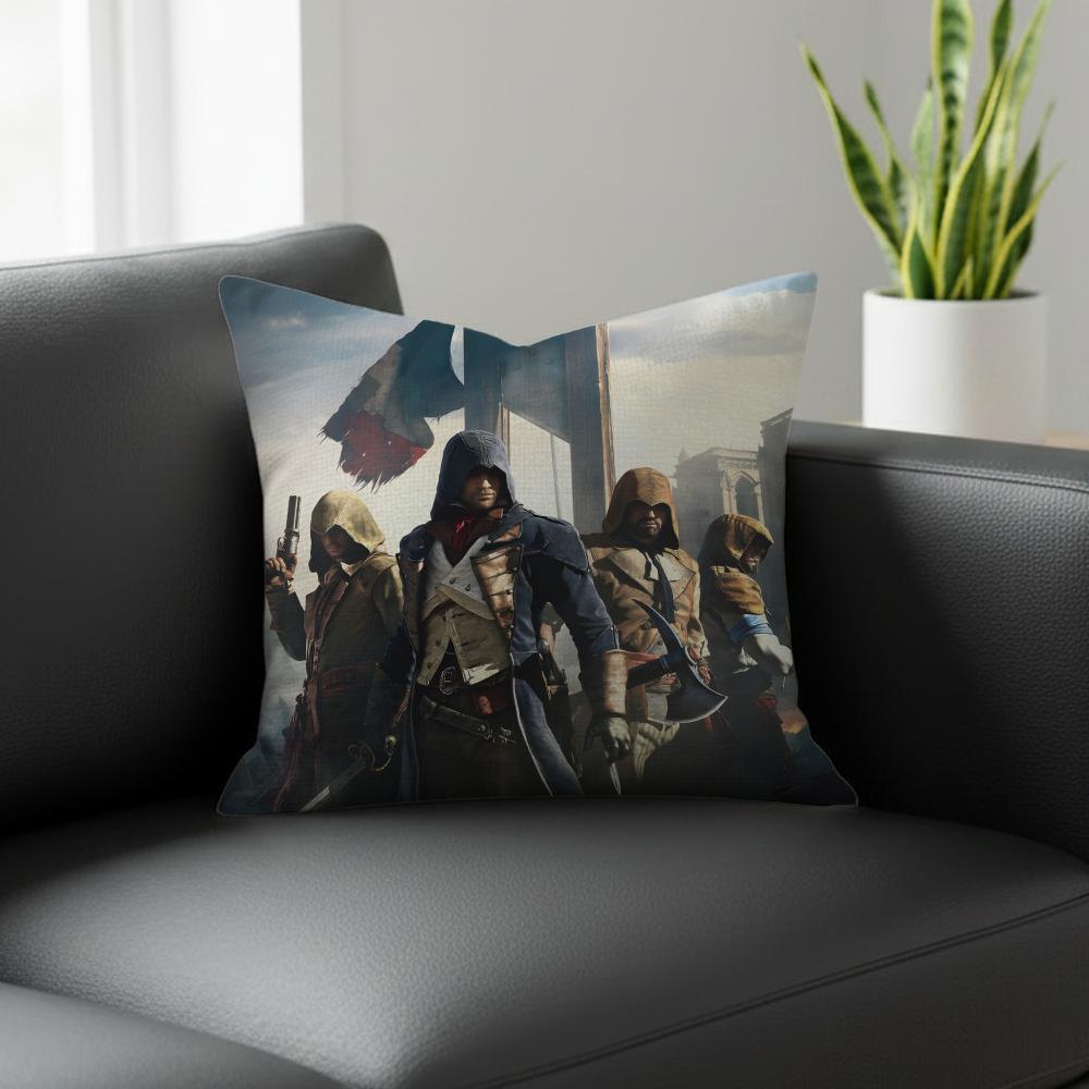 Assassin'S Creed Game Cushion Cover Natural Linen Pillowcase Set, All-In-One Decor For Sofa, Bedroom & Chair