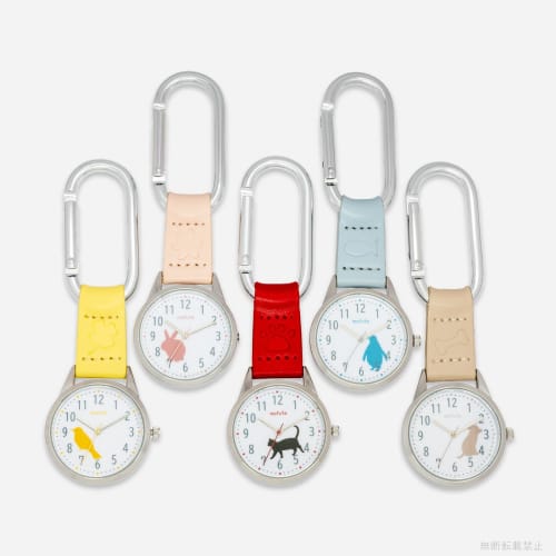 Fieldwork Women's Analog Pocket Watch with Carabiner, Animal Design, Yorkie Cat, Red, MKK2316-5