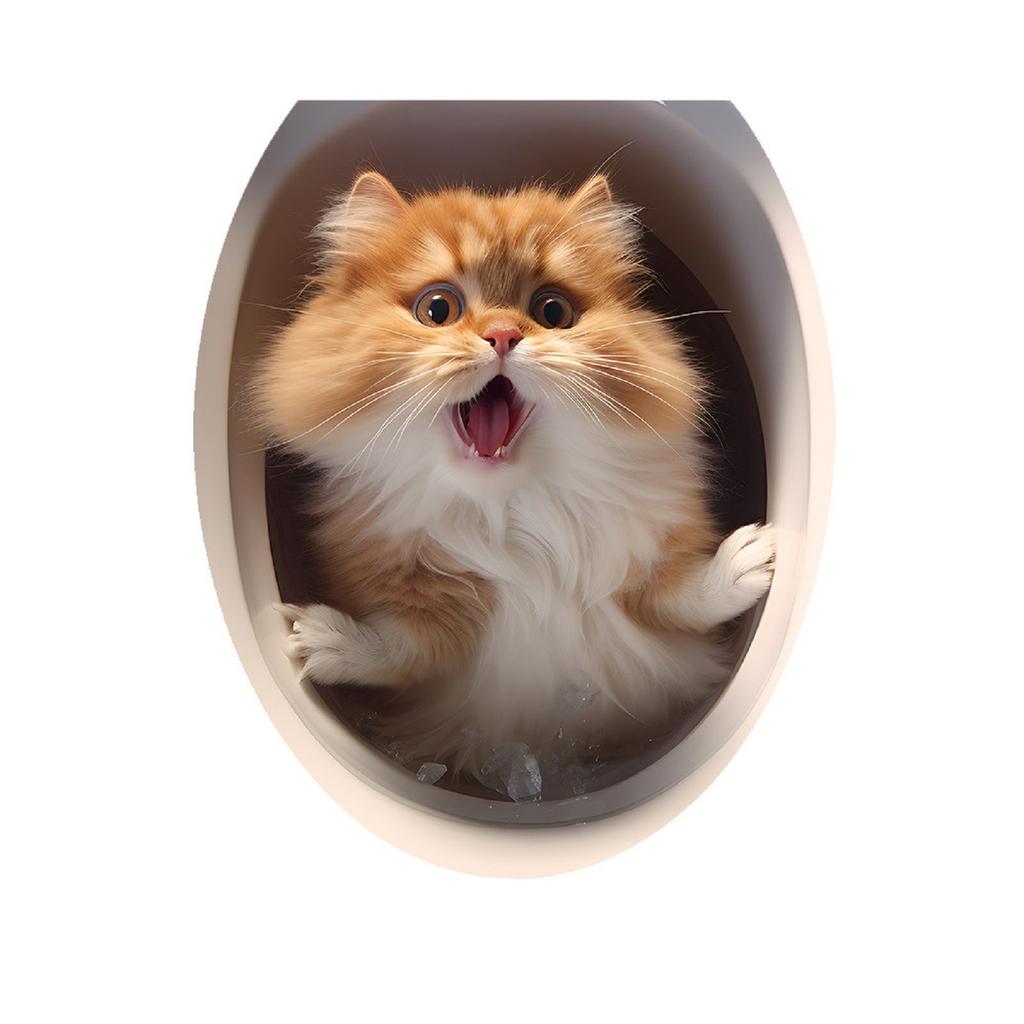 Kittens, Puppies, Animals, Bathroom Toilet Stickers, Home Decoration Wall Stickers, Self-adhesive Paintings, Waterproof And Oil Resistant