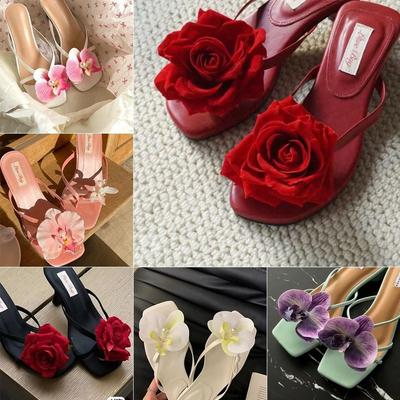 1 Paio Fibbie per Scarpe Fiore di Fata Thailandese Colorate Design Personalizzato Fiore per Scarpe Orchidea Phalaenopsis Sandali