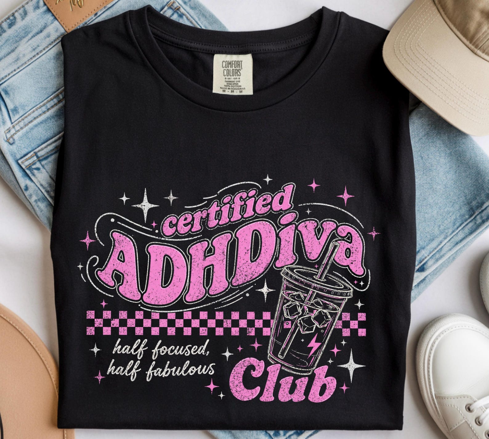 ADHD Diva Comfort Colors Tshirt, ADHD Members Only Shirt, Womens Silly ADHD Tee, Funny Busy Mom T-shirt 4XL