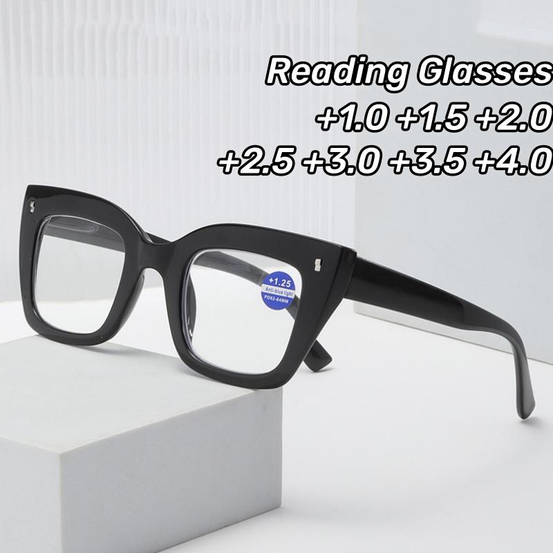 Thick Large Frame Reading Glasses Fashionable Rainbow Color Presbyopia Glasses for Women Anti Blue Light Clear Lens Eyewear