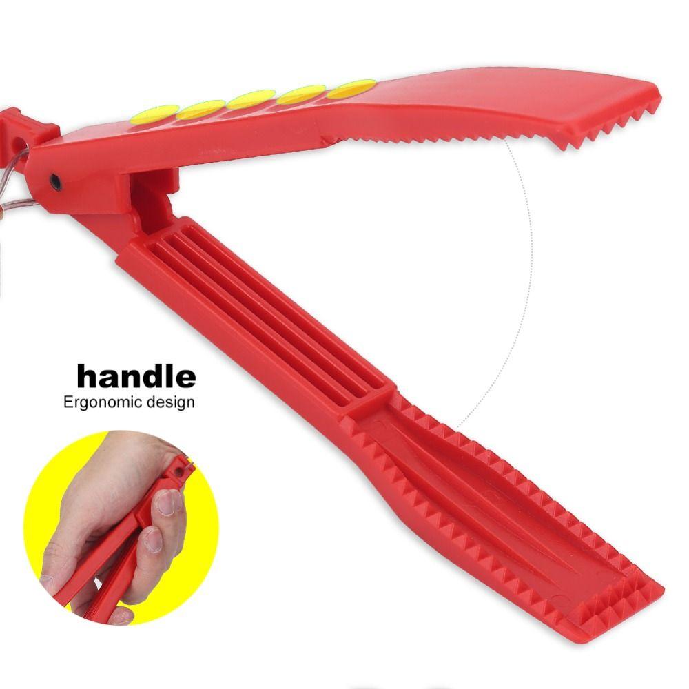 Durable Plastic Fishing Clamp with Retractable Lanyard 22×1.9cm Fishing Gripper Black and Red Fish Grabber Fishing Accessory