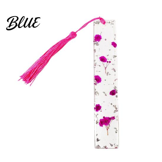 High Quality Bookmarks Dried Flower Resin with Tassels Double-Sided Magnetic Page Markers