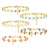 Trendy Bohemia Colourful Drip Glue Beads Chain Bracelet for Women Stainless Steel Beads Bracelet Girl Gift,Heart-shaped Chain