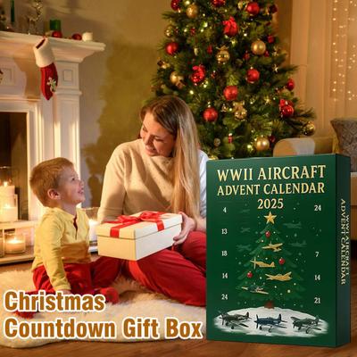 WWII Aircraft Advent Calendar 2025 24 Days Fighter Jets Ornaments Countdown Calendar Collectible Mini Warbirds Model for Collectors History