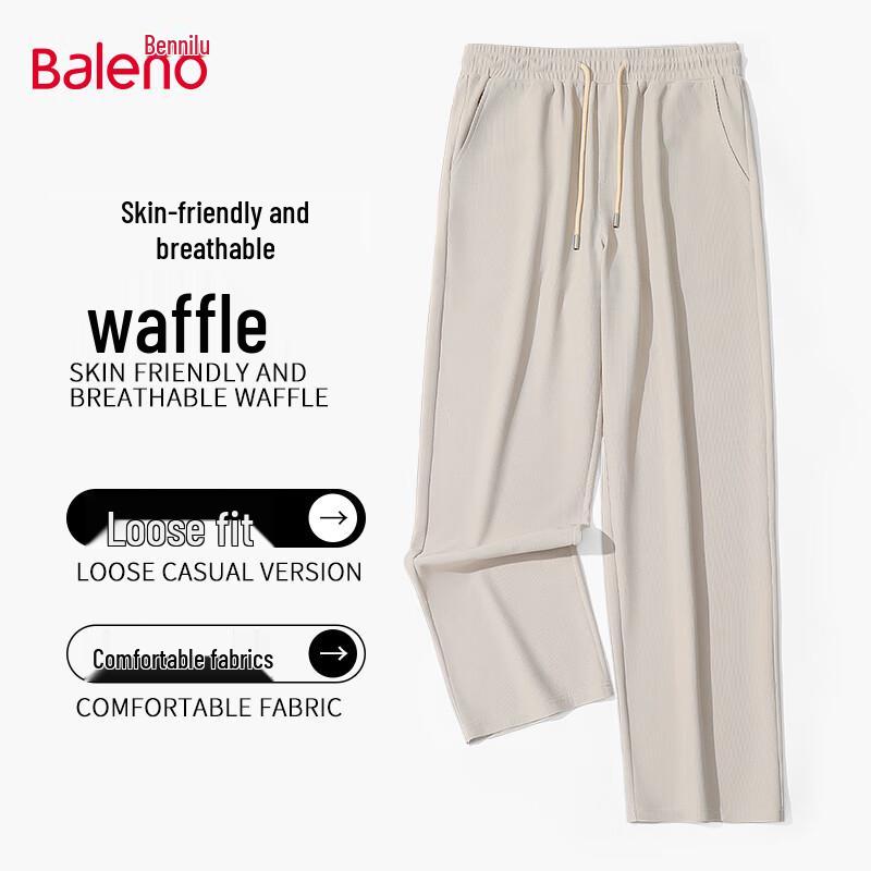 

Baleno Men s Waffle Grid Straight-Leg Casual Pants 3XL