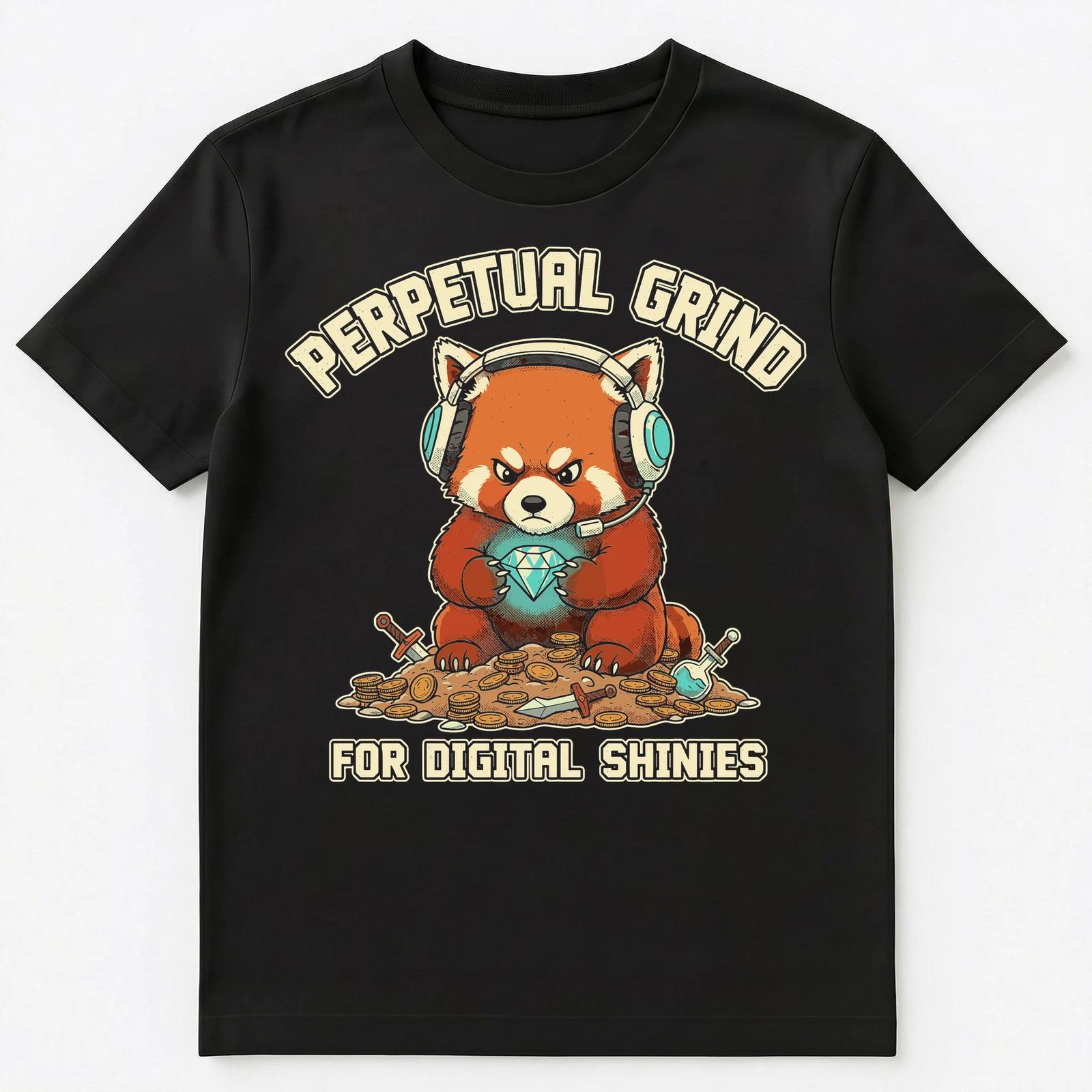 Gamer Enthusiast Red Panda Loot Grinding Internet Unisex T-Shirt S