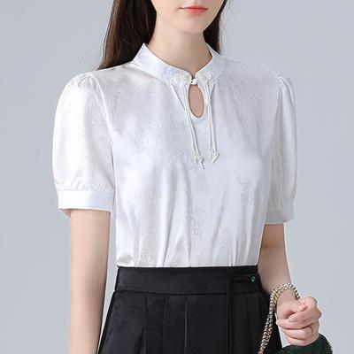 Neues chinesisches Damen-Sommer-Chiffon-Kurzarmhemd für Damen, hochwertiges Kurzquasten-Top