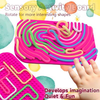 Love Heart Sensory Activity Board Stress Relief Silicone Strip Fidget Toy Fine Motor Skills Kids