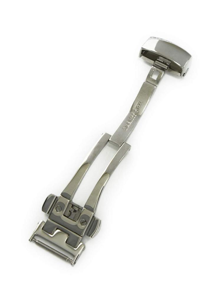 CASSIS Watch Strap D-Buckle PD-BUCKLE Mirror Finish 16mm Silver with Replacement Tool CAPDSSM016