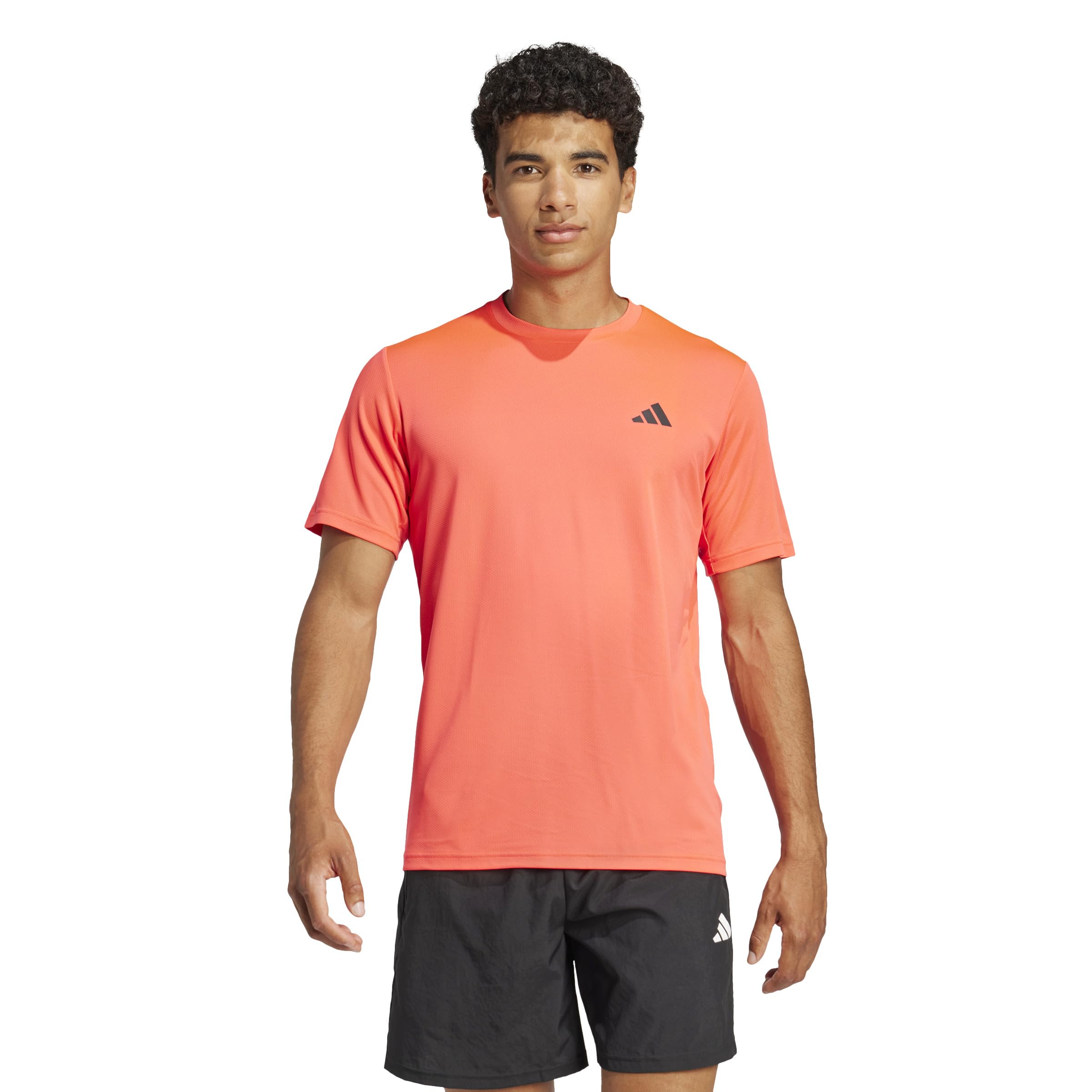 

Short Sleeve Train Essentials Training NQE20 Pure [Adidas] T-Shirt Men s Ruby/Black (JC5194)