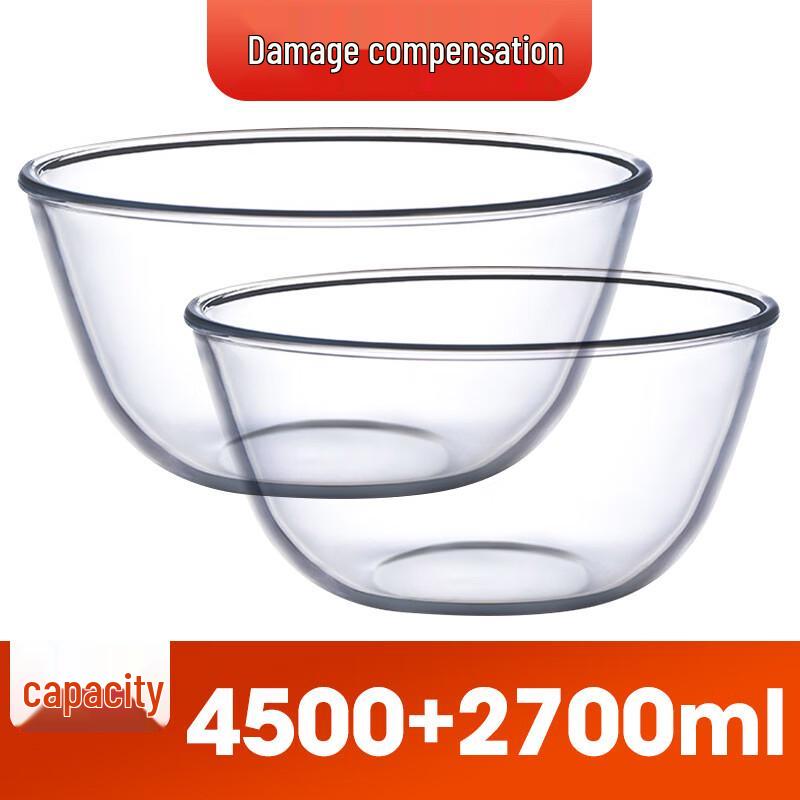 Xiehe Clear Thickened Glass Salad Bowl Set