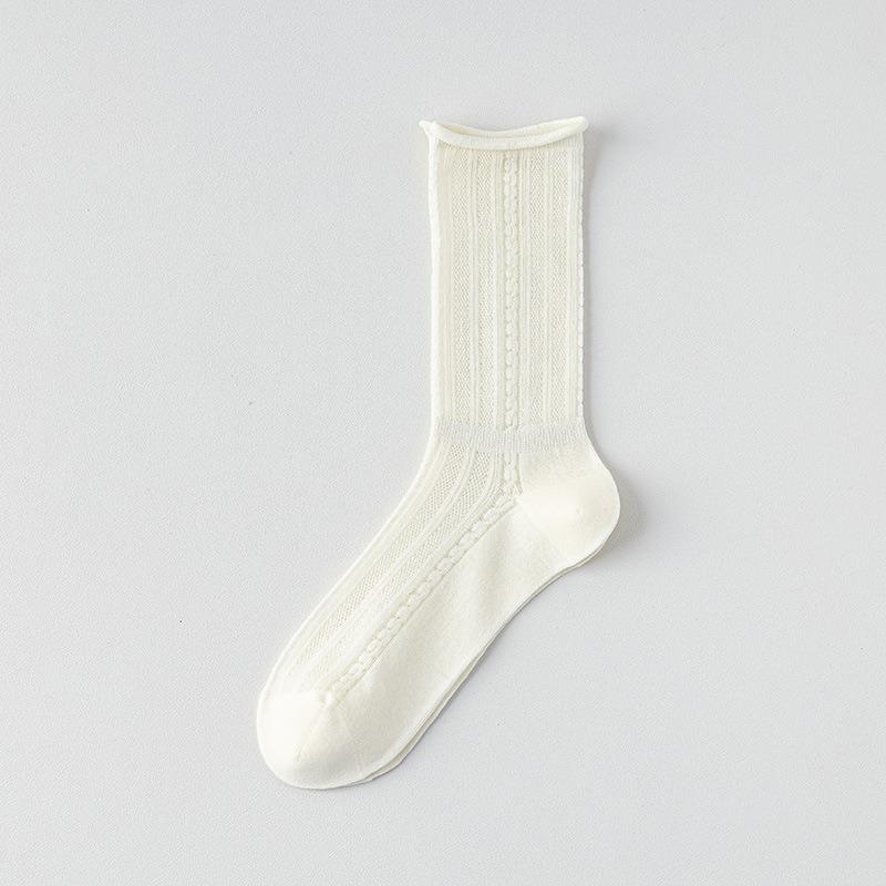 

Женские летние колготки с сеткой, дышащие носки до середины икры, бесшовные из чистого хлопка, послеродовые носки свободного кроя для беременных женщин 1 pair молочный белый