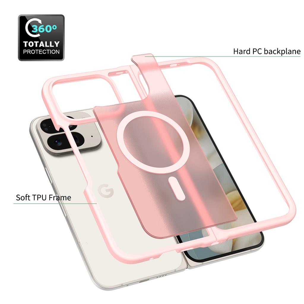 For Google Pixel 10 Pro Fold Magnetic Case TPU Frame Acrylic Back Phone Cover Skin Touch