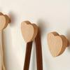 Heart Shaped Wooden Hooks Wardrobe Drawer Handles Multi-Purpose Storage Hooks for Hanging Bags Coats Keys Towels