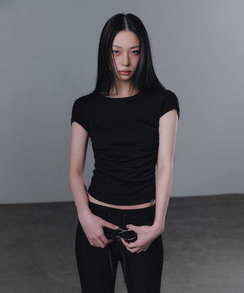 Geulouhaideu Milan Wave Shirring T-Shirt [Short Sleeve/Long Sleeve]