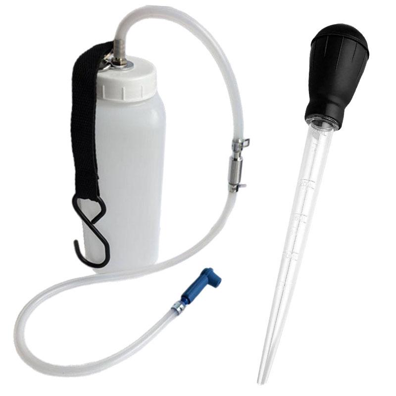1L Brake Fluid Bleeder Kit with Non-Return Valve & Hook - Car Motorcycle One Person Bleeding Tool