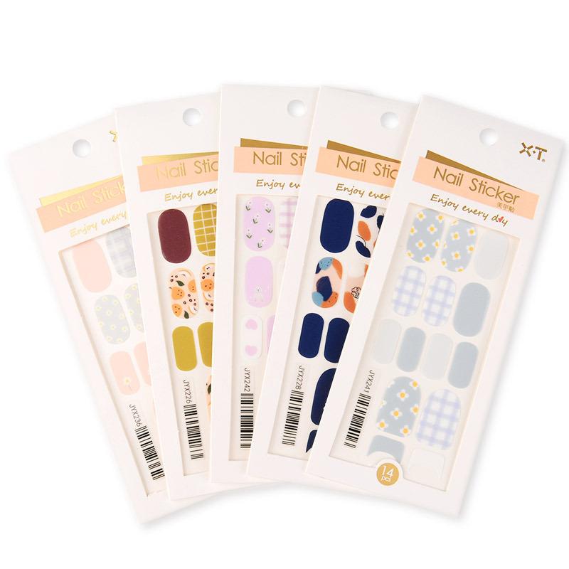 Gradient Color Nail Stickers, Small Flowers, Fresh Nail Polish Film Stickers, DIY Exquisite Full Nail Polish Film Stickers, Manicure Stickers