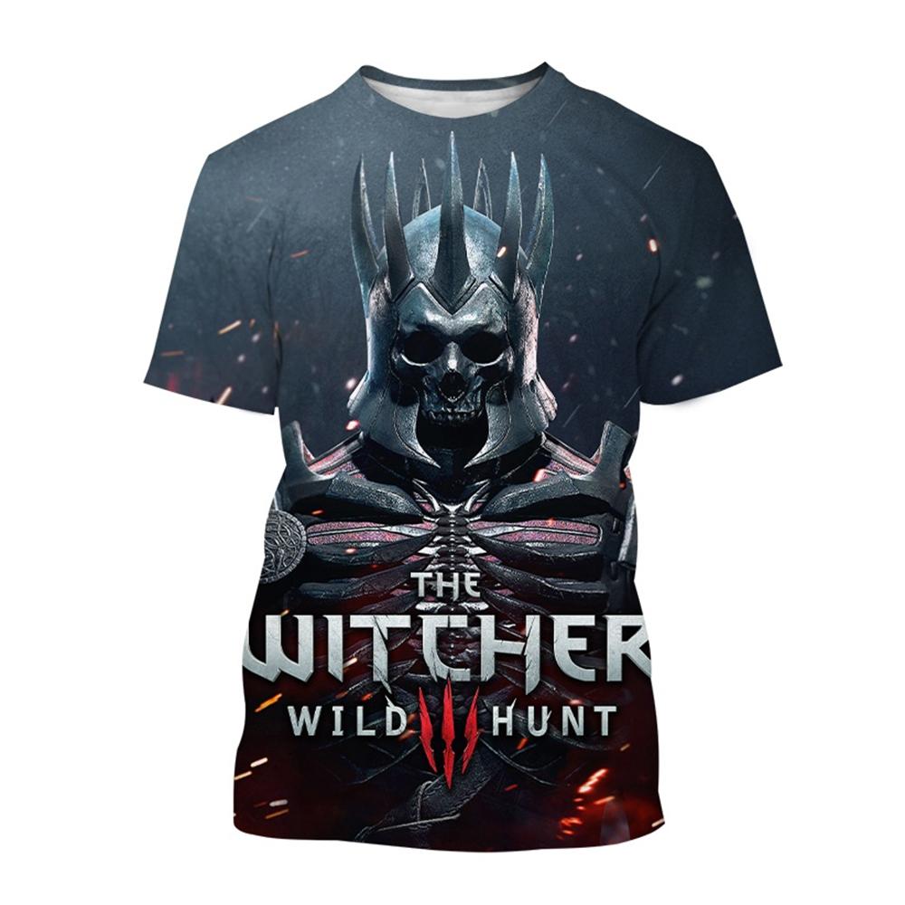 Latest Witcher 3D Printed T-shirt for Men, Role Playing Game Witcher King Assassin Casual Harajuku