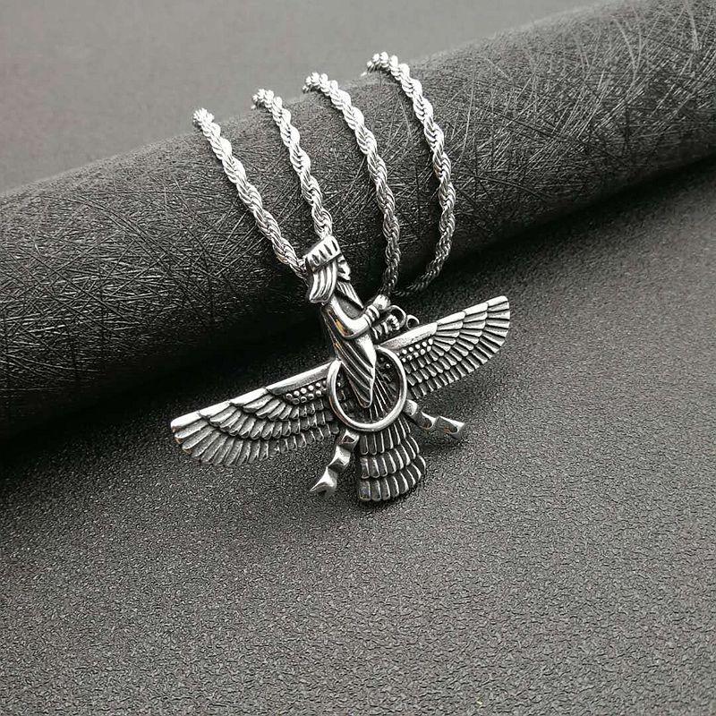 Трансграничное персидское титановое ожерелье-подвеска с позолотой, зороастрийское