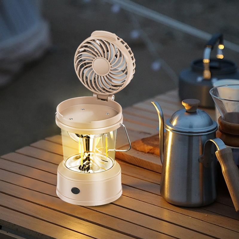 Outdoor Lantern Fan Portable Camping Fan Rechargeable Foldable Camping Light For Tent Stall Atmosphere Warm Light Home Use