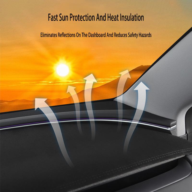 For Tesla Model 3 Car Dashboard Cover Flannel Avoid Light Pad Dash Mat Instrument Rear Window Sunshade Cover Sunshade Pad