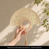 Tai Life Women's Handmade Wabi-sabi Cattail Fan: Artistic Summer Rattan Craft, Chinese Style Intangible Heritage Round Fan