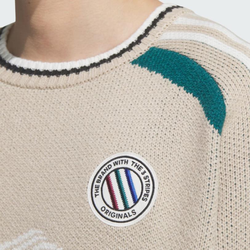 Adidas Originals Adicolor Adi Svetr pulovr s nápisem s kulatým výstřihem Unisex svetr Světle hnědý JL8363