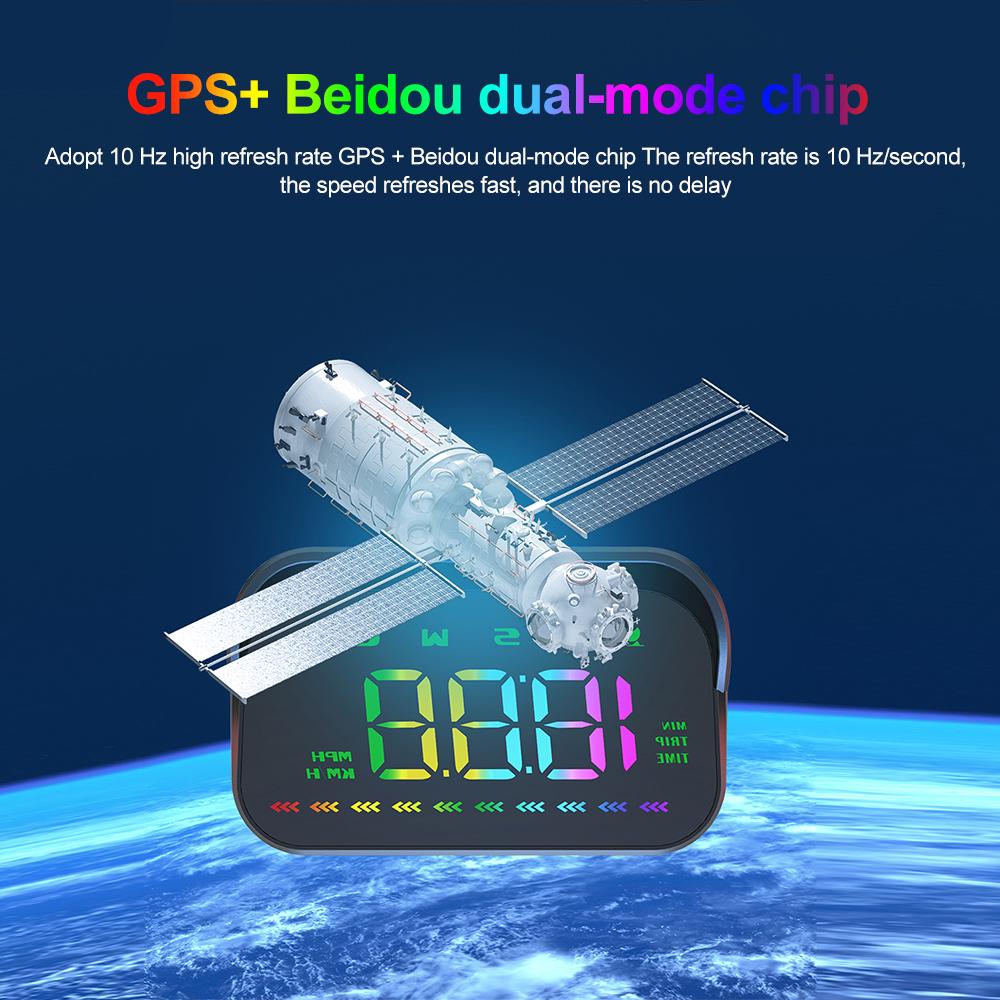 M23 Car Head-up Display Auto HUD GPS Color Display Digital Speedometer KM/H MPH Windshield Projector Speed Warning For All Cars