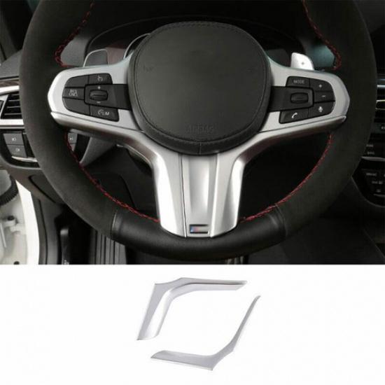 For BMW X3 G01 X4 G02 2018-  ABS Silver Steering Wheel Strip Cover Trim