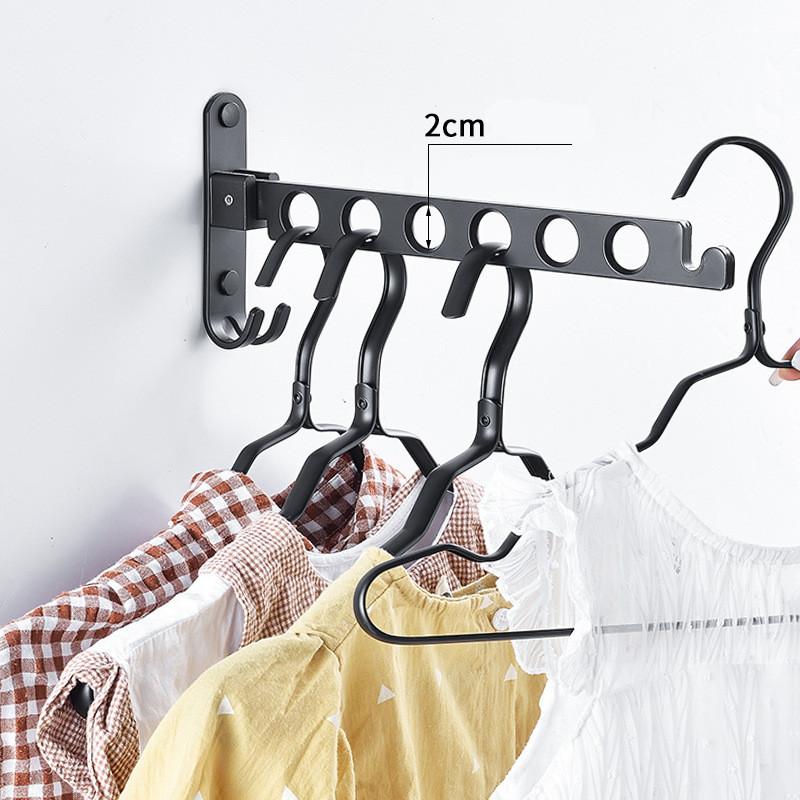 Schwarzer Einziehbarer Kleiderbügel Wandmontiert Wäscheständer Faltbare Trockenständer Platzsparend Für Badezimmer Balkon