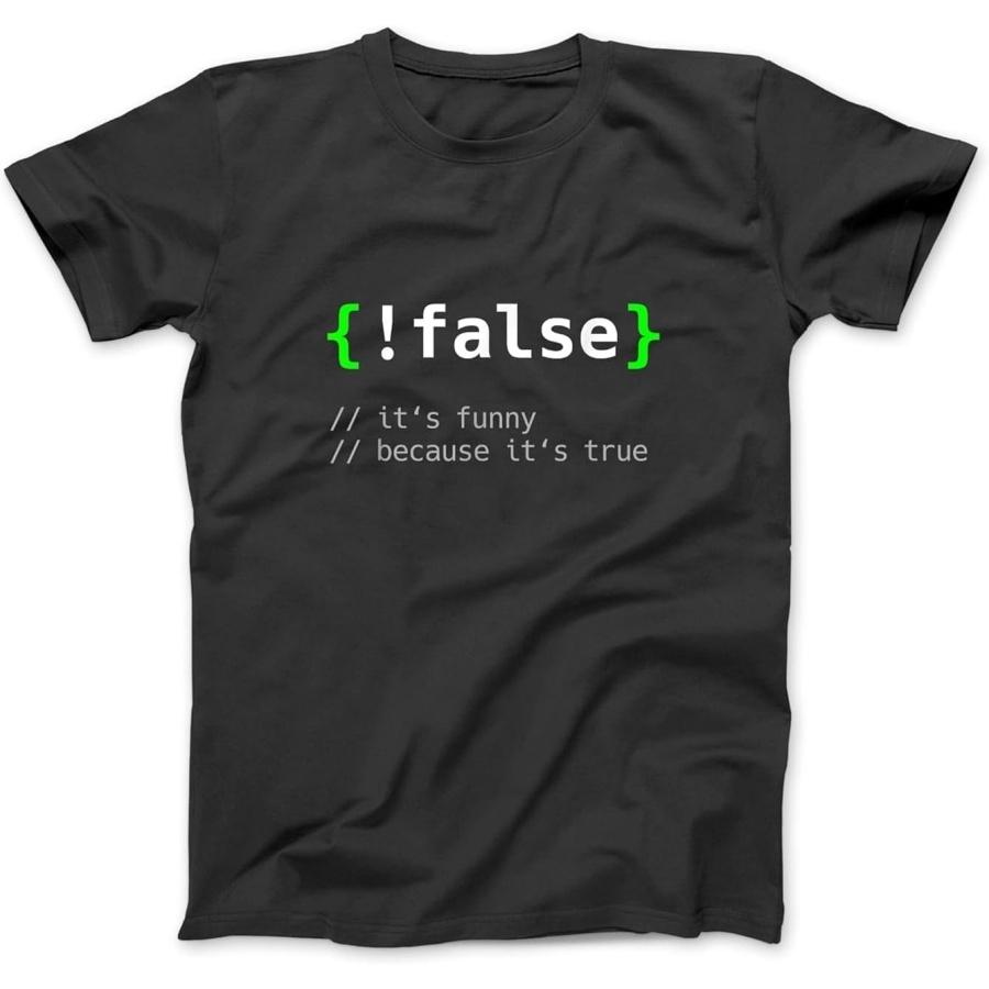 

!False - Funny Coding Programmer Gift Computer Programming T-Shirt EAT Mens Womens Longsleeve, Sweatshirt Hoodie Black XXXXXL чорний
