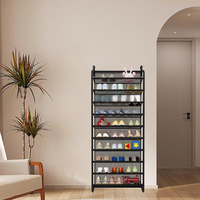 10 Tier Door Shoe Rack Wall Mounted Shoe Rack No Drilling Required Save Space for Closet Pantry Over The Door Shoe Organizer