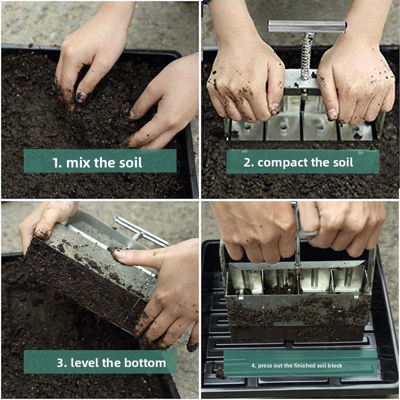 Garden Soil Block Maker With Steel Construction For Landscaping And Planting