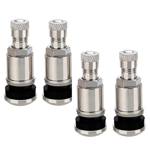 

YUENTOEN Tubeless Tire Air Valve Stem Tire Valve Air Valve Stem Set of 4 with Dust Caps for Vehicle Tire Valve Replacement Copper Universal