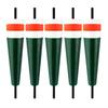 Fishing Bobbers for Nearshore Rock Angling and Coastal Casting, 5-Piece Molded Set with Tapered Shapes and Central Shafts