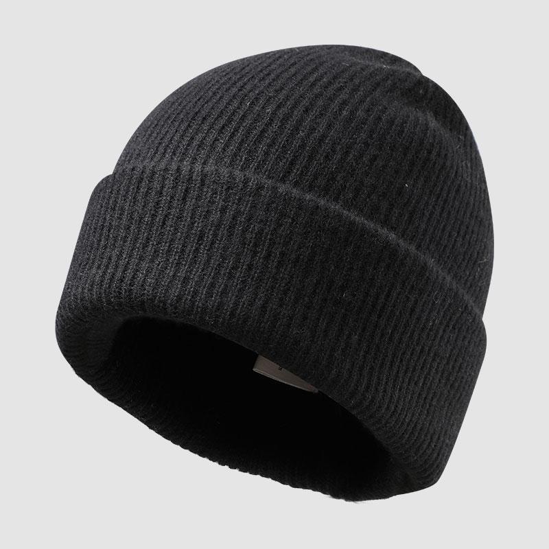 High Quality 100% Cashmere Autumn Winter Women Warm Cycling Shopping Skull Cap Beanie Hat One Size чёрный