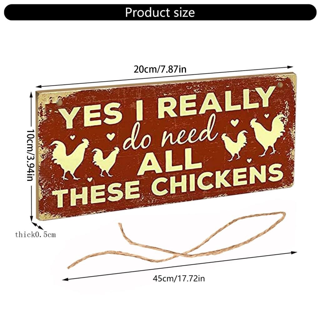 Funny Chicken Coop Signs Red Outdoor Farmhouse Decor Wood Hanging Wall Art Hanging Plaque for Chicken Lovers