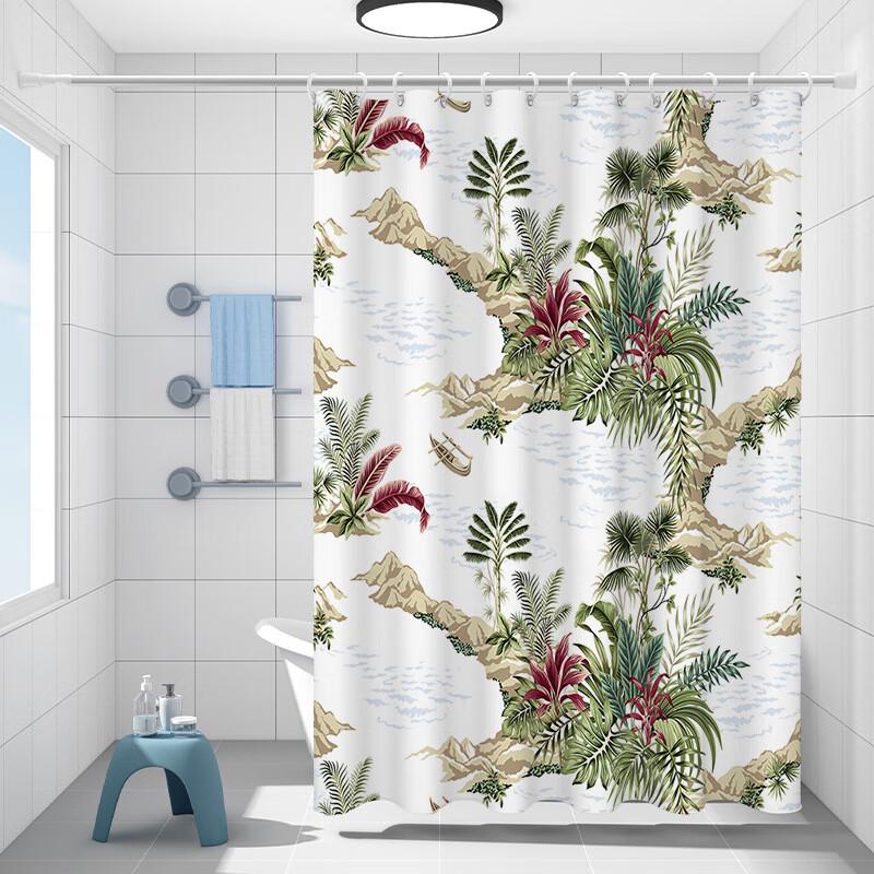 

Shower Curtain with Telescopic Rod