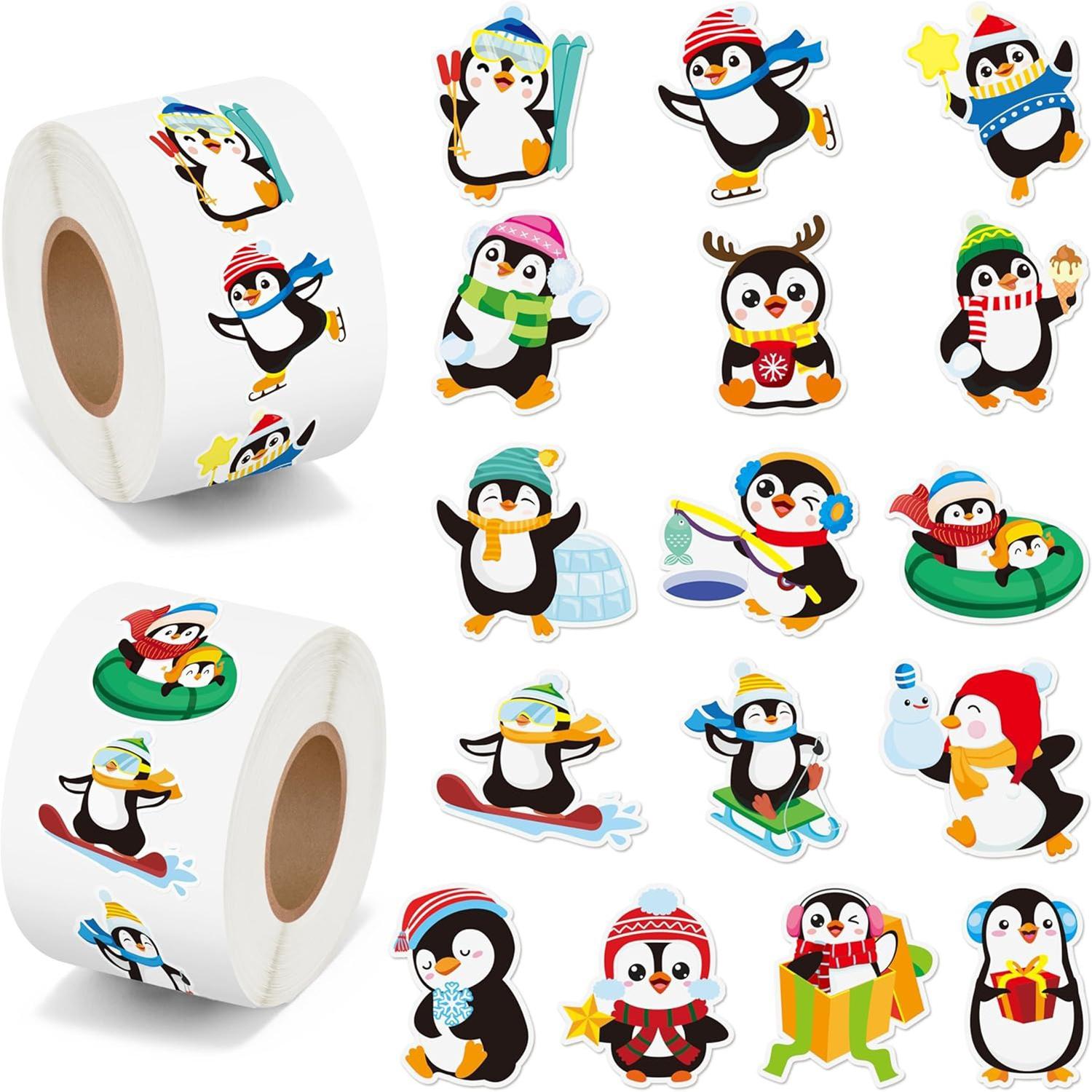 100-500Pcs First-Class Penguin Top-Grade Christmas First-Class Stickers Premium-Quality Cartoon Top-Grade Removable First-Class Notebook
