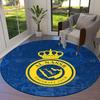 Al-Nassr FC Round Area Rug,Carpet Rug for Living Room Bedroom Sofa Playroom Decor,Non-slip Floor Mat