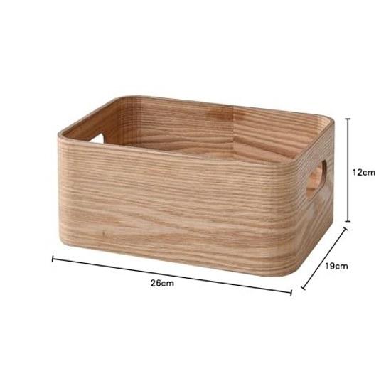 Yamazenshu Storage Box Natural HalfShallow Type Finished Product Made Wood (Ash) TSB-1AH(NA)